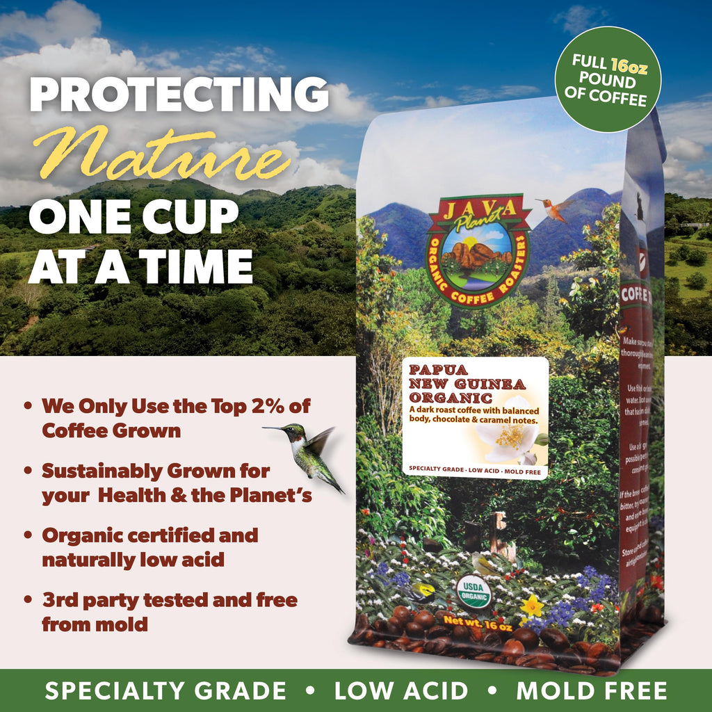 Java Planet Low Acid Organic Espresso Whole Bean Coffee 16oz