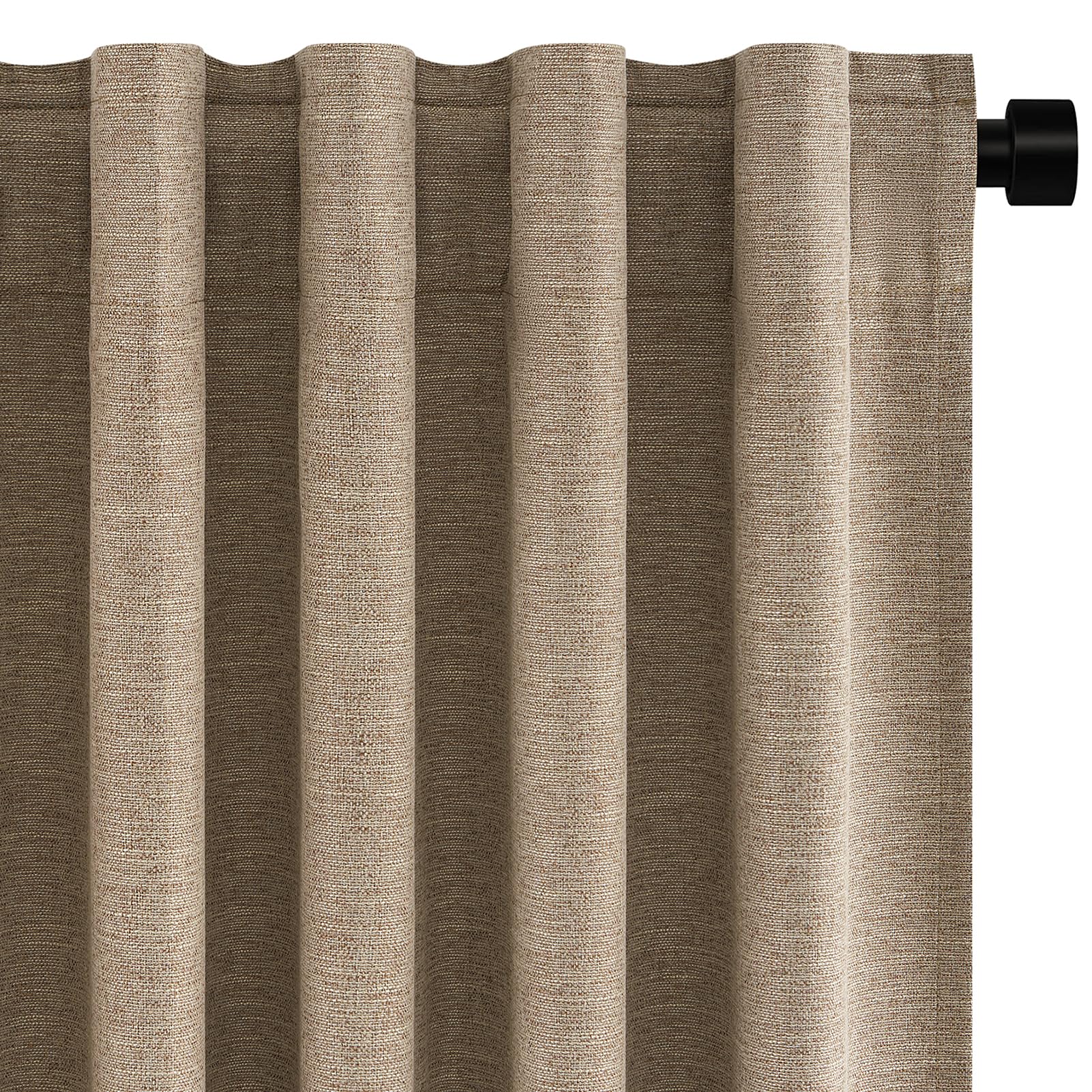 Topfinel Cream Linen Blackout Curtains 84 Inch Long for Bedroom Living Room, Ivory Pinch Pleat Back Tab Full Blackout Drapes Farmhouse Boho Curtains for Window, White Neutral Curtains 52" X 84" 7 FT