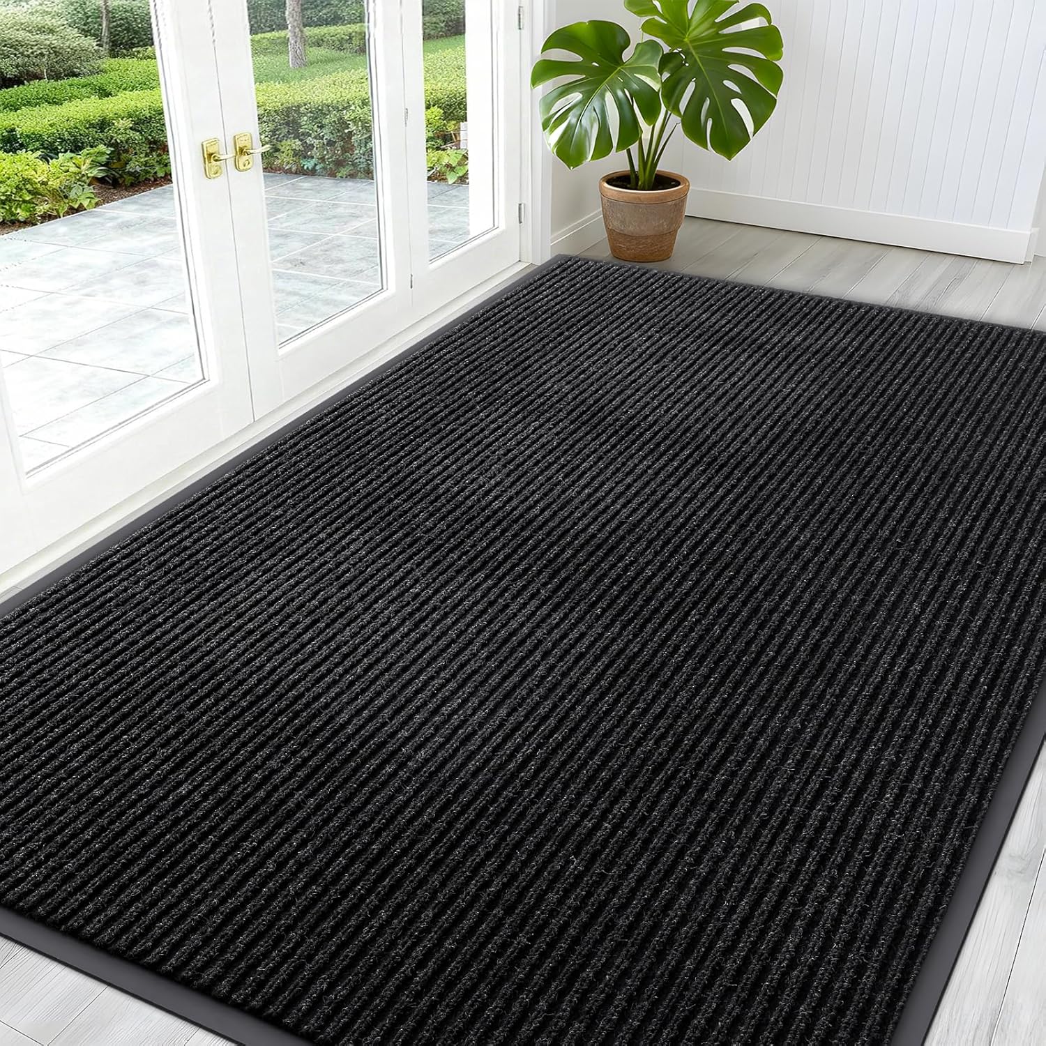 OLANLY Front Door Mat Indoor Outdoor Entrance, Waterproof Heavy Duty Doormat, Fade Resistant, Low Profile, Easy Clean Patio Porch Welcome Floor Mats for Entry, 29.5x17, Beige