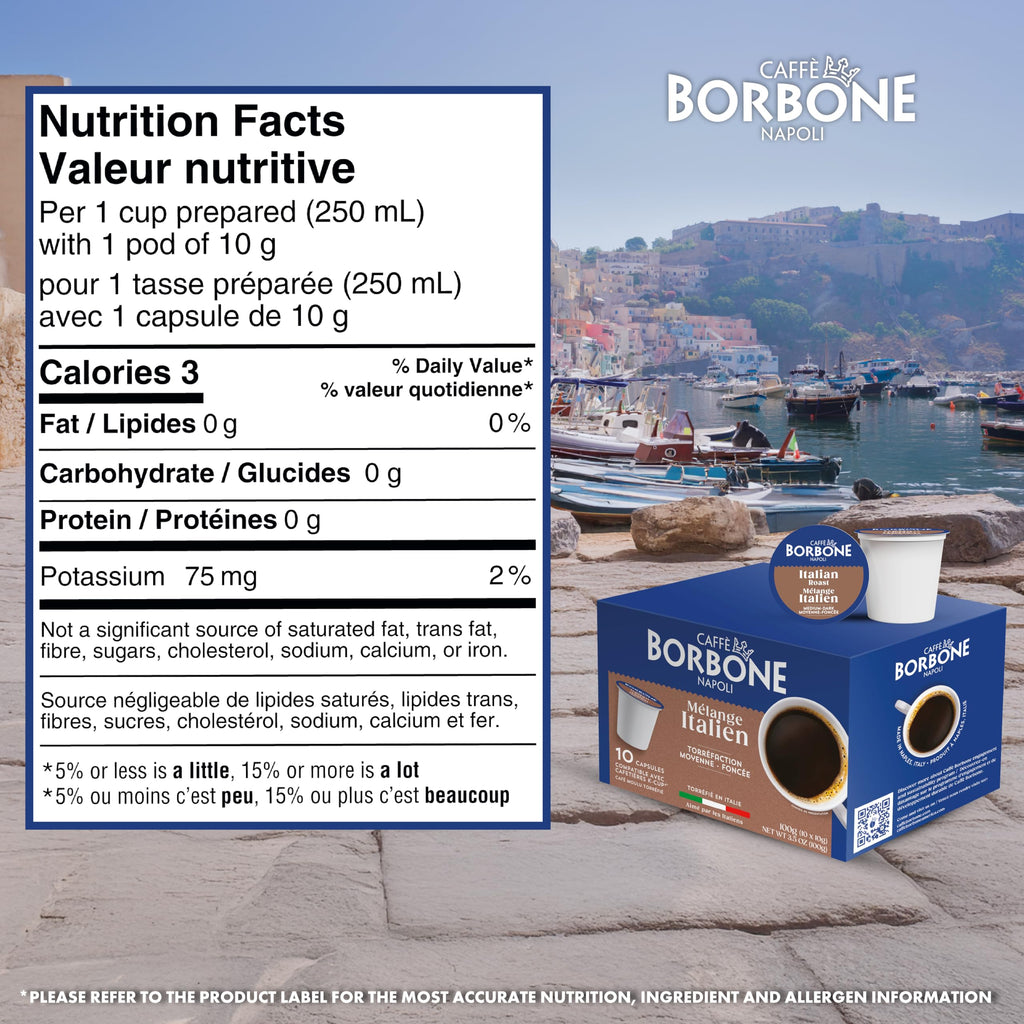 Caffè Borbone Italian Roast Coffee (60 Count) – Medium Dark Roast, Arabica & Robusta Blend, Roasted in Italy for a Bold, Smooth Taste – Single Serve Coffee Pods Compatible with K-Cup Brewers