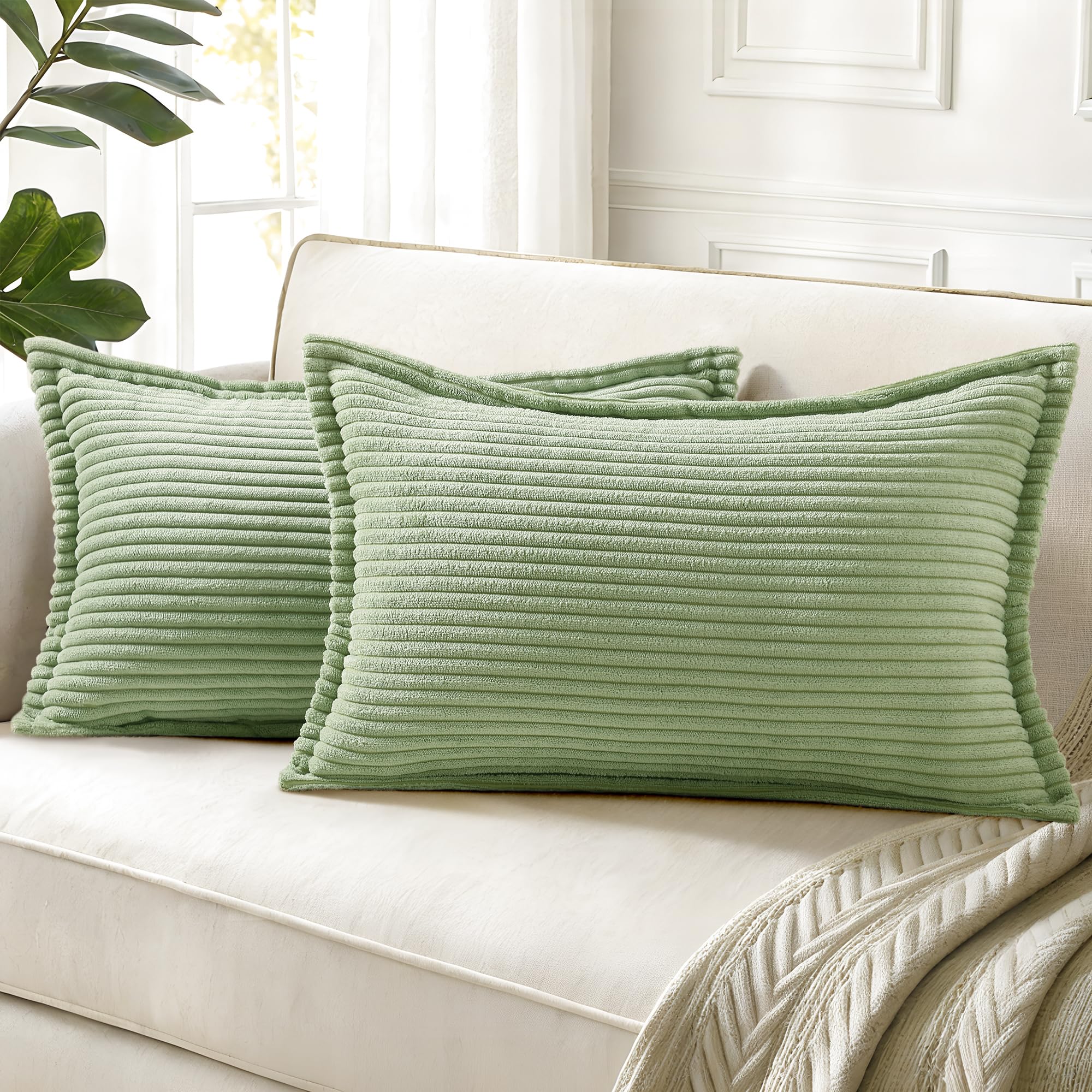 Cream White Throw Pillow Covers