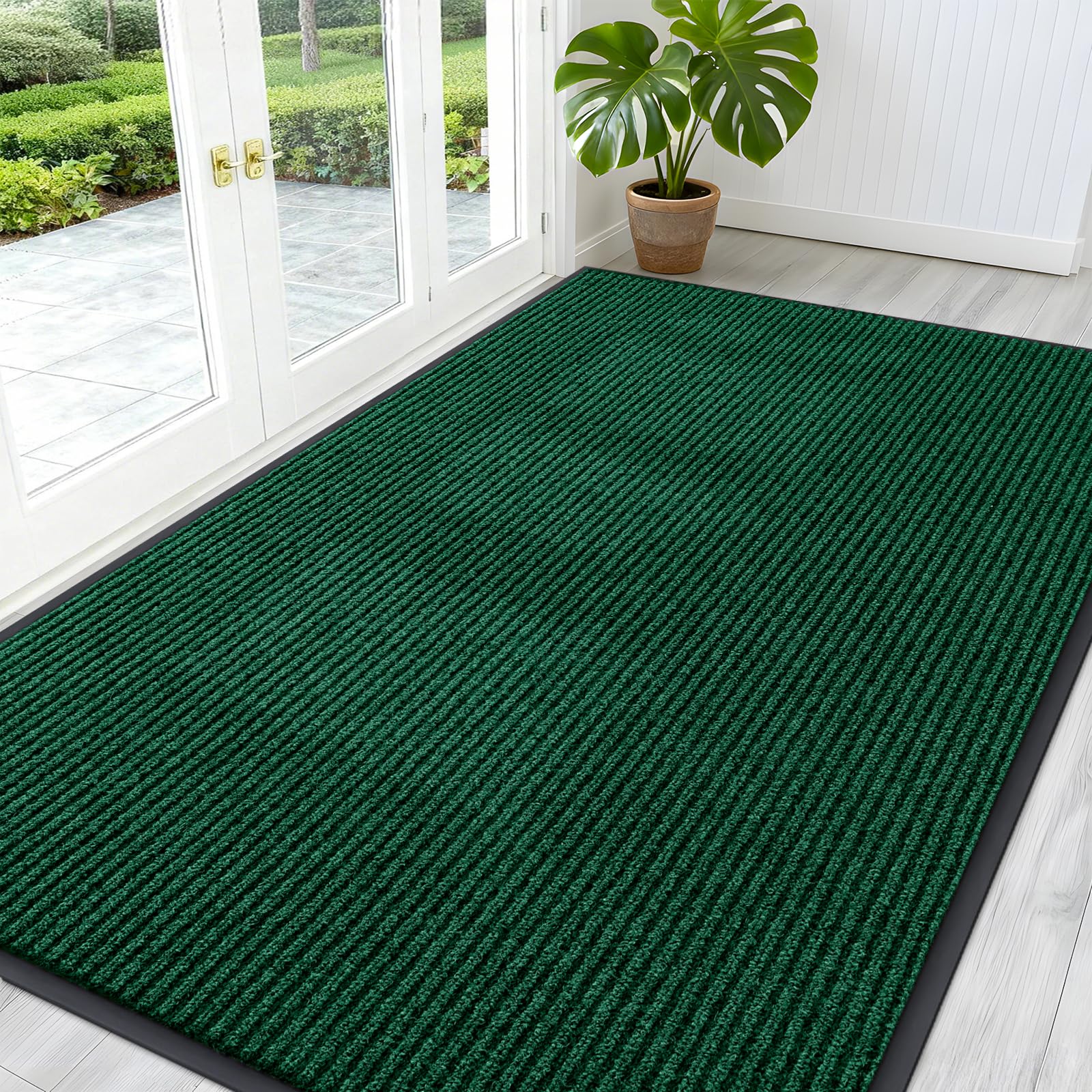OLANLY Front Door Mat Indoor Outdoor Entrance, Waterproof Heavy Duty Doormat, Fade Resistant, Low Profile, Easy Clean Patio Porch Welcome Floor Mats for Entry, 29.5x17, Grey