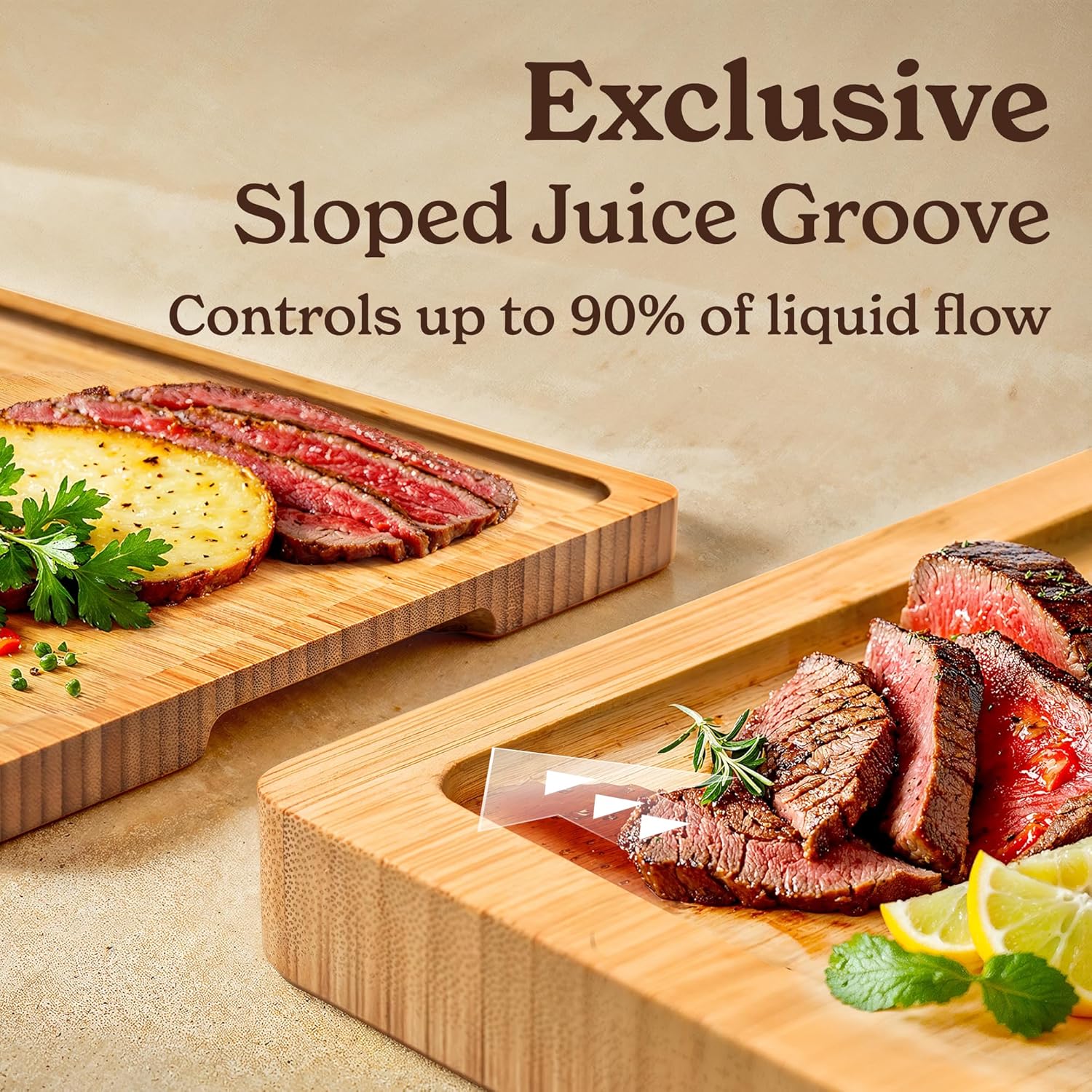SMIRLY Wooden Cutting Boards For Kitchen Meal Prep & Serving - Bamboo Cutting Board Set with Holder, Charcuterie & Chopping Board, Wood Cutting Board Set, Kitchen Gadgets