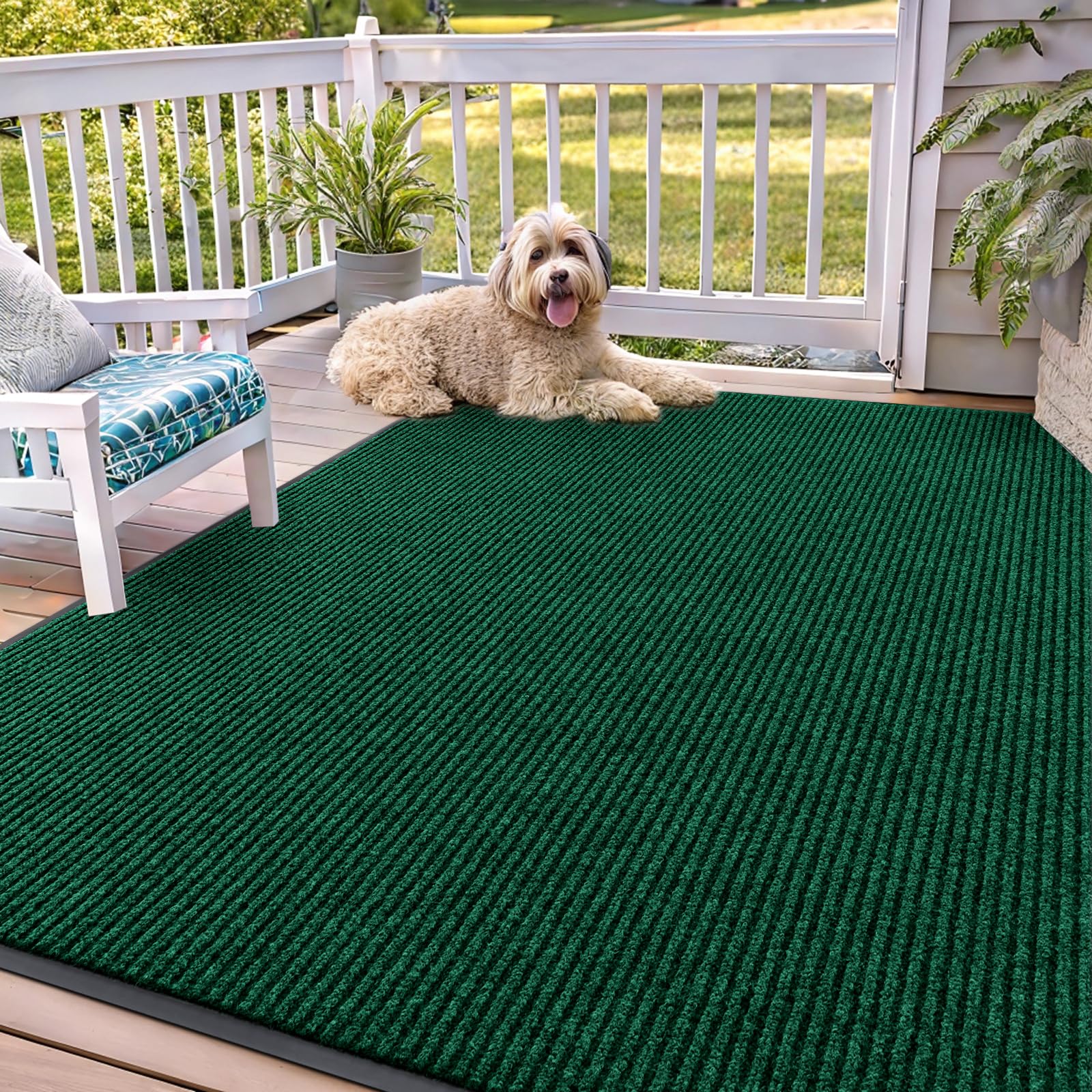 OLANLY Front Door Mat Indoor Outdoor Entrance, Waterproof Heavy Duty Doormat, Fade Resistant, Low Profile, Easy Clean Patio Porch Welcome Floor Mats for Entry, 29.5x17, Grey