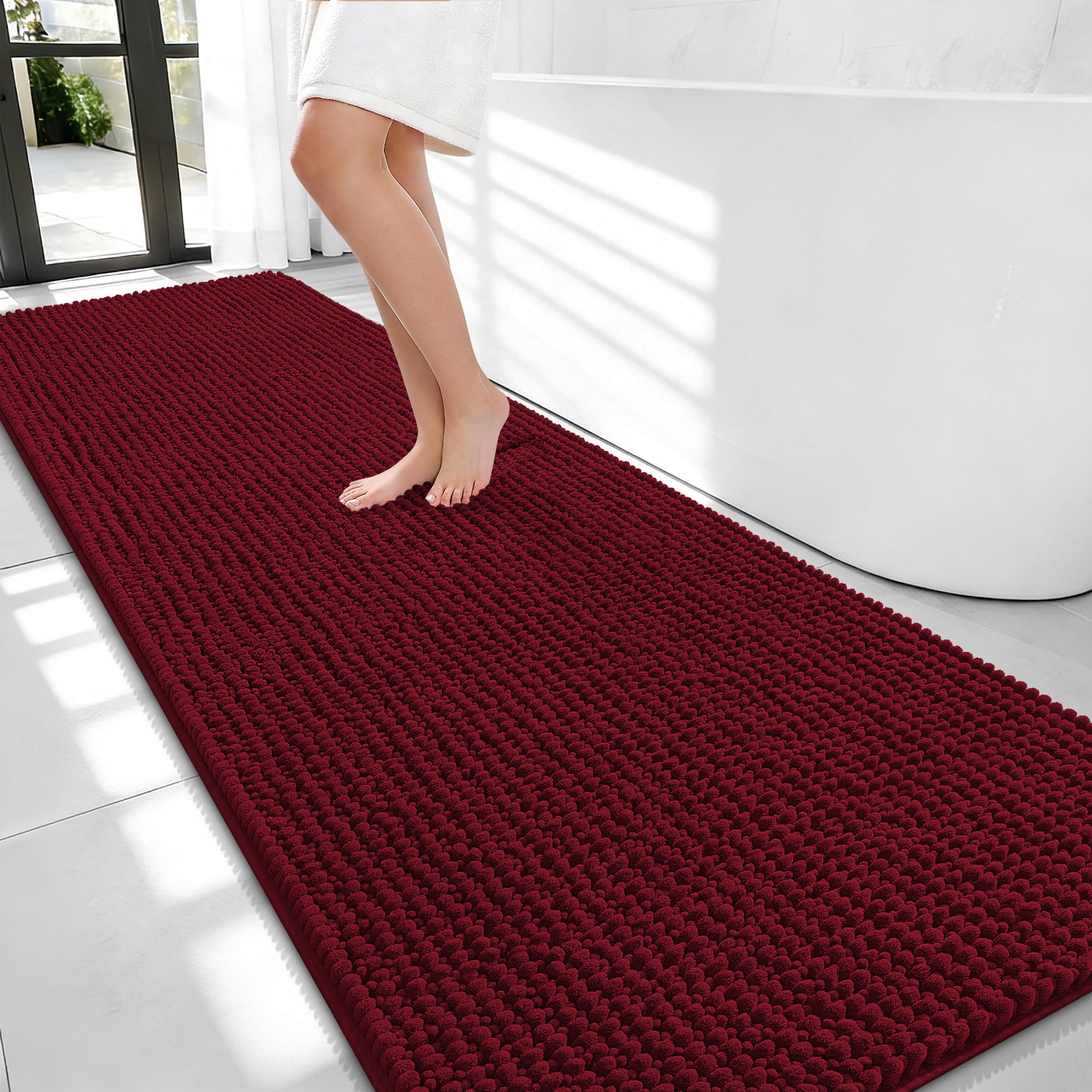 OLANLY Thick Bathroom Rugs 30x20, Extra Soft Absorbent Chenille Bath Rugs, Rubber Backing, Machine Wash Dry, Bath Mats for Bathroom Floor, Tub and Shower, Home Decor Accessories, Grey