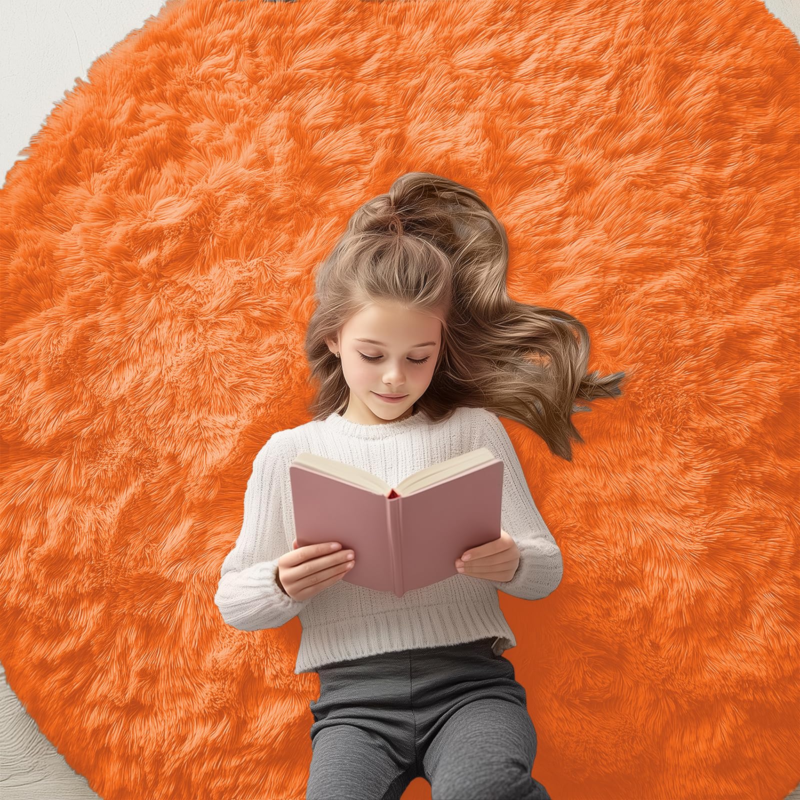 OLANLY Area Rugs for Living Room Bedroom, Machine Washable 4x5.9 ft Soft Fluffy Shaggy Bedside Rug, Indoor Floor Carpet for Kids Girls and Boys, Dorms, Nursery Rooms, Home Decor Aesthetic, Grey