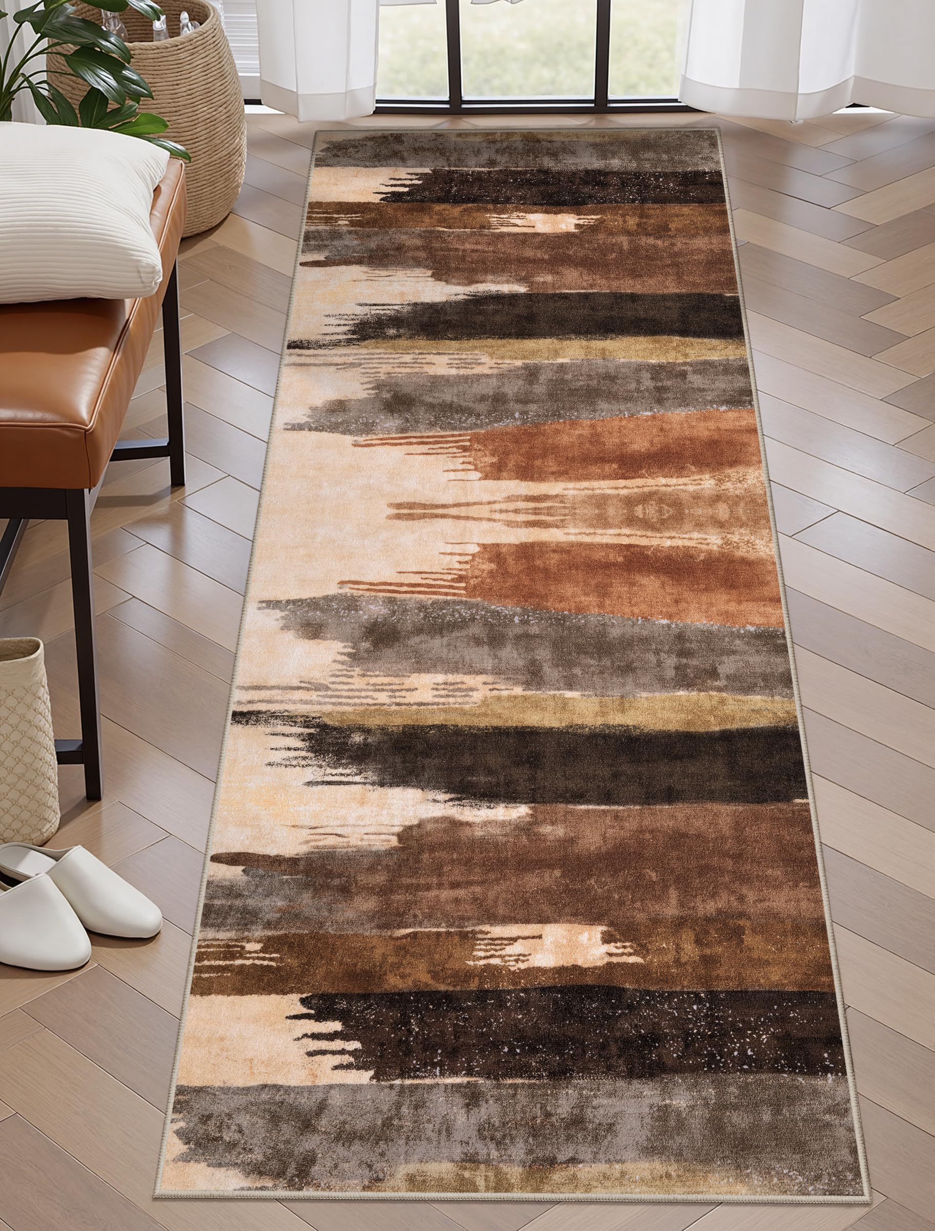 Ciicool Modern Abstract Area Rug 2x3 Washable Small Entryway Rug, Non-Slip Low Pile Throw Rug, Foldable Kitchen Bathroom Rugs, Blue Grey Floor Carpet for Entrance Living Room Bedroom Indoor Doormat
