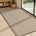 LEKEEPGO Ultra Thin Indoor Door Mat 17"x29", Low-Profile Door Mat Indoor Entrance, Non Slip Rubber Backing Inside Doormat Washable Welcome Front Entryway Dirt Trapper Entry Mat, Khaki