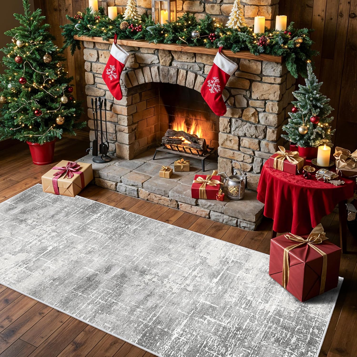 Washable 2x3 Entryway Area Rug - Neutral Kitchen Rug Runner Vintage Soft Floor Mat Non Slip Indoor Farmhouse Carpet for Bathroom Living Room Bedroom (2 X 3, Beige)