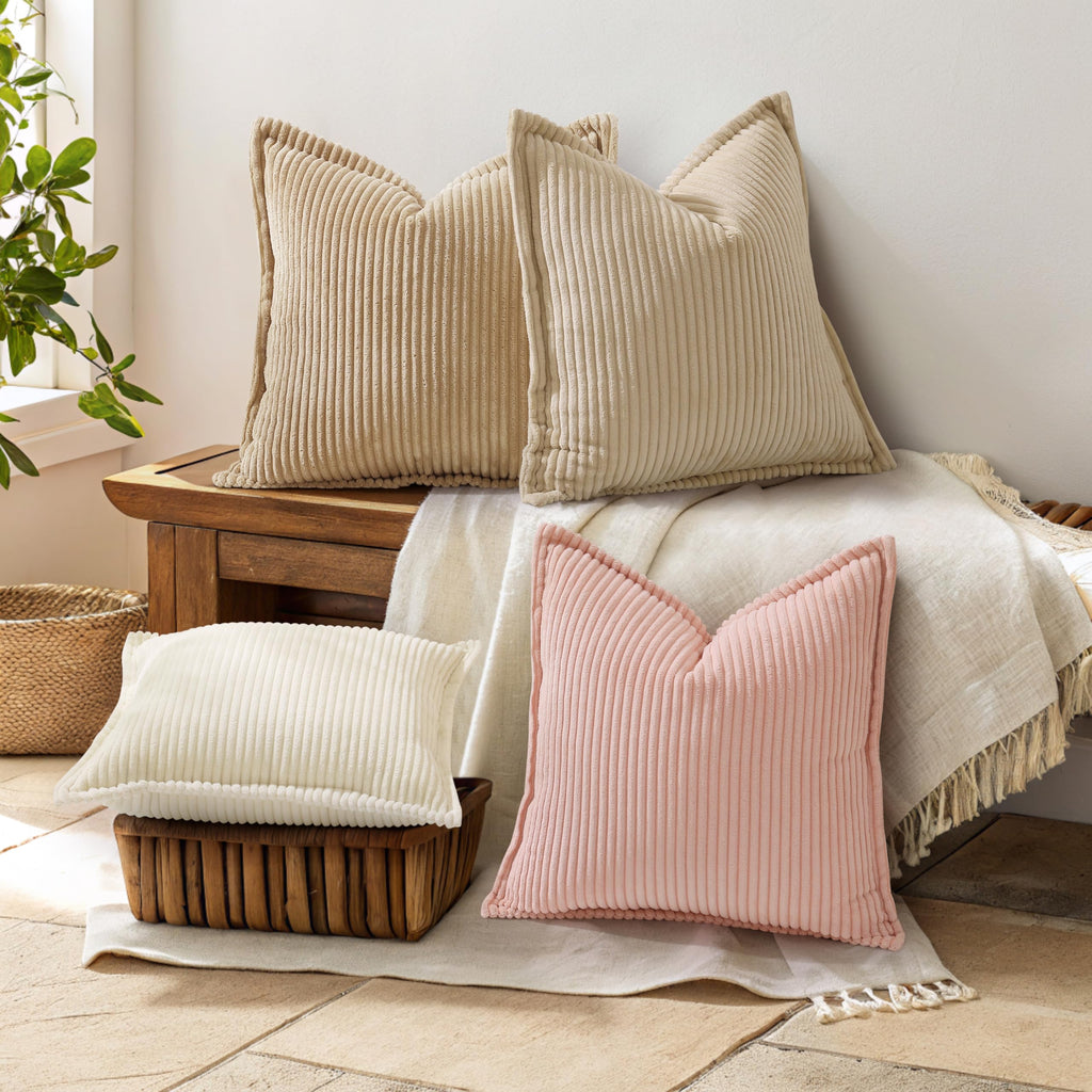 Cream White Throw Pillow Covers