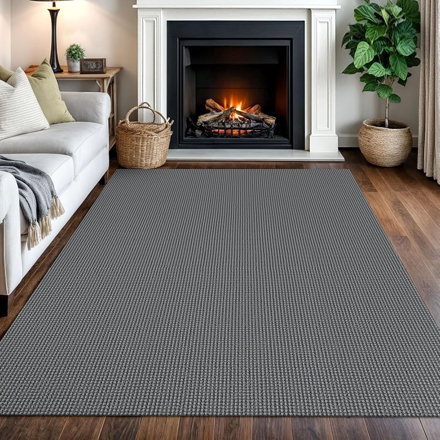 IOHOUZE Small Area Rug 2x3 Washable Woven Rugs for Entryway Non Slip Rubber Backed Kitchen Rugs Indoor Outdoor Doormat Throw Rug Floor Carpet for Entrance Front Door, Orange/Tan/Brown