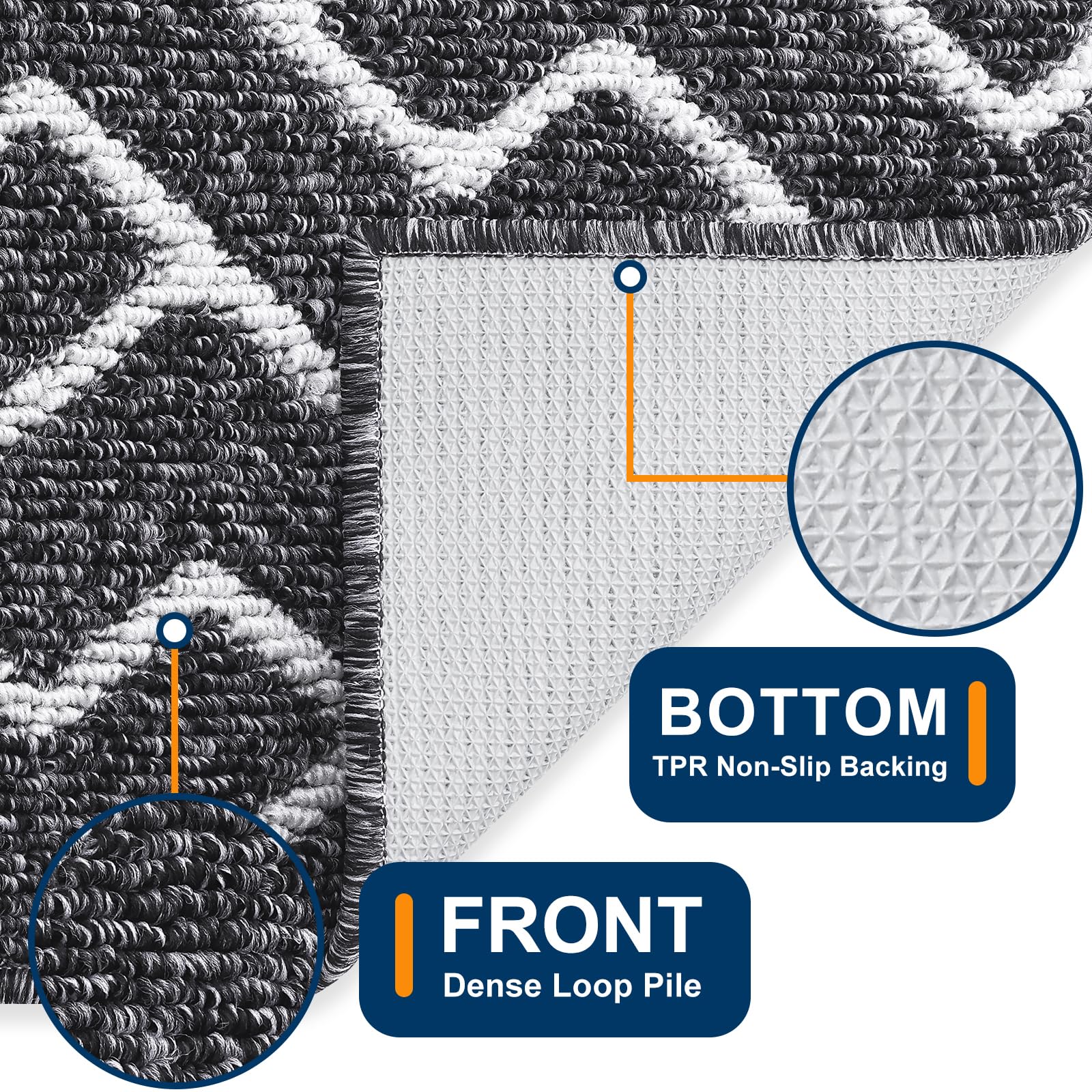 OLANLY Front Door Mat, Non-Slip Rubber Backing, Dirt Resistant and Absorbent, Washable, Easy to Clean Low-Profile Indoor Doormat for Back Door, Entryway, Inside Entrance, 32x20, Grey