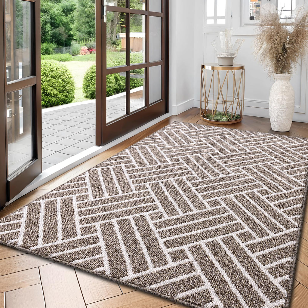 OLANLY Indoor Door Mat, 32x20 Inch, Dirt Resistant and Absorbent, Non-Slip Rubber Backing Floor Mats, Easy Clean Low-Profile Doormat for Entryway, Front Door, and Inside Entrance, Grey