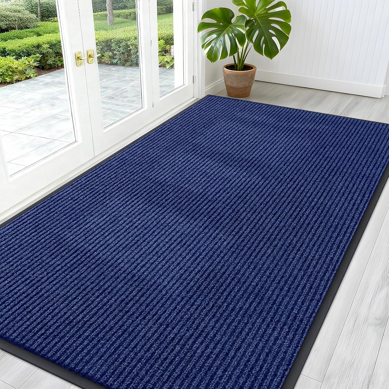 OLANLY Front Door Mat Indoor Outdoor Entrance, Waterproof Heavy Duty Doormat, Fade Resistant, Low Profile, Easy Clean Patio Porch Welcome Floor Mats for Entry, 29.5x17, Beige
