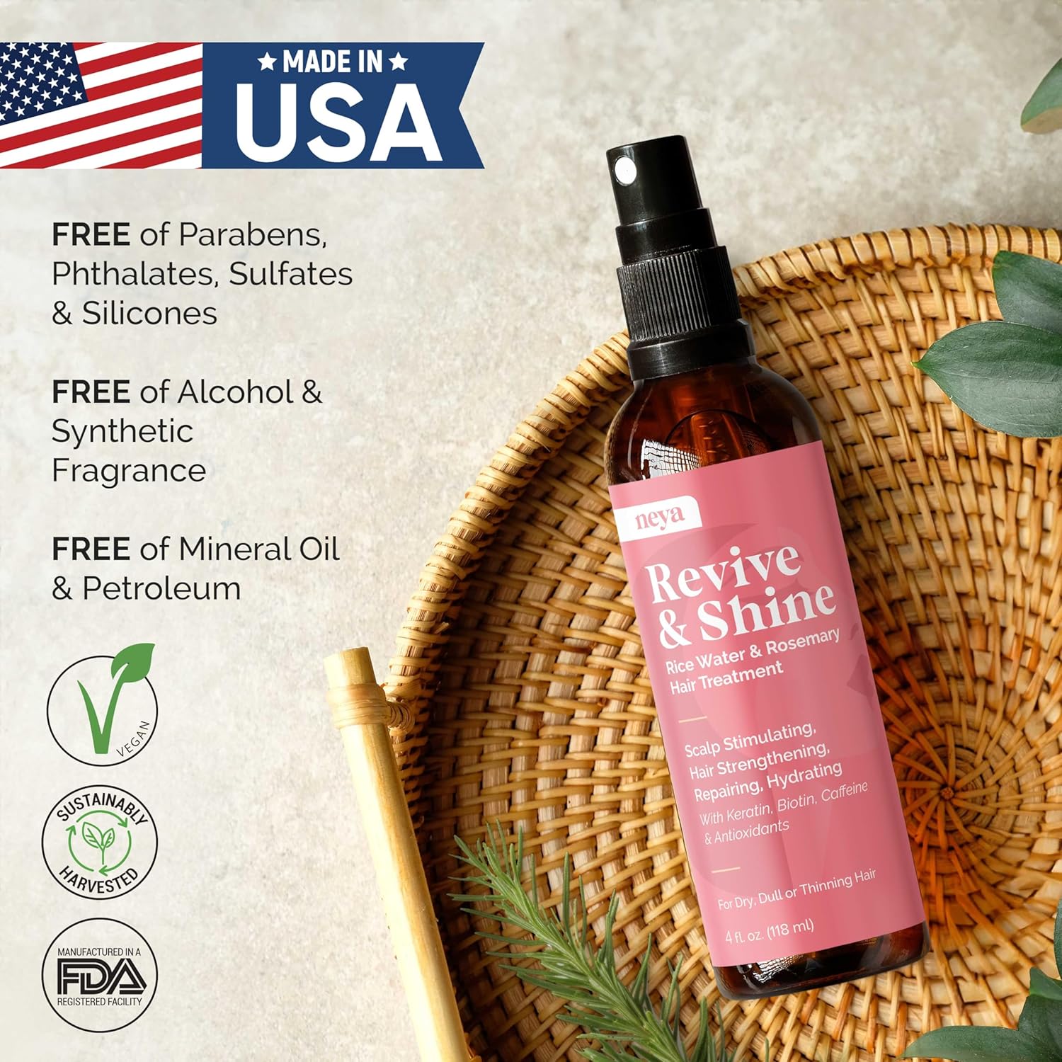 neya Revive & Shine Rice Water and Rosemary Hair Treatment