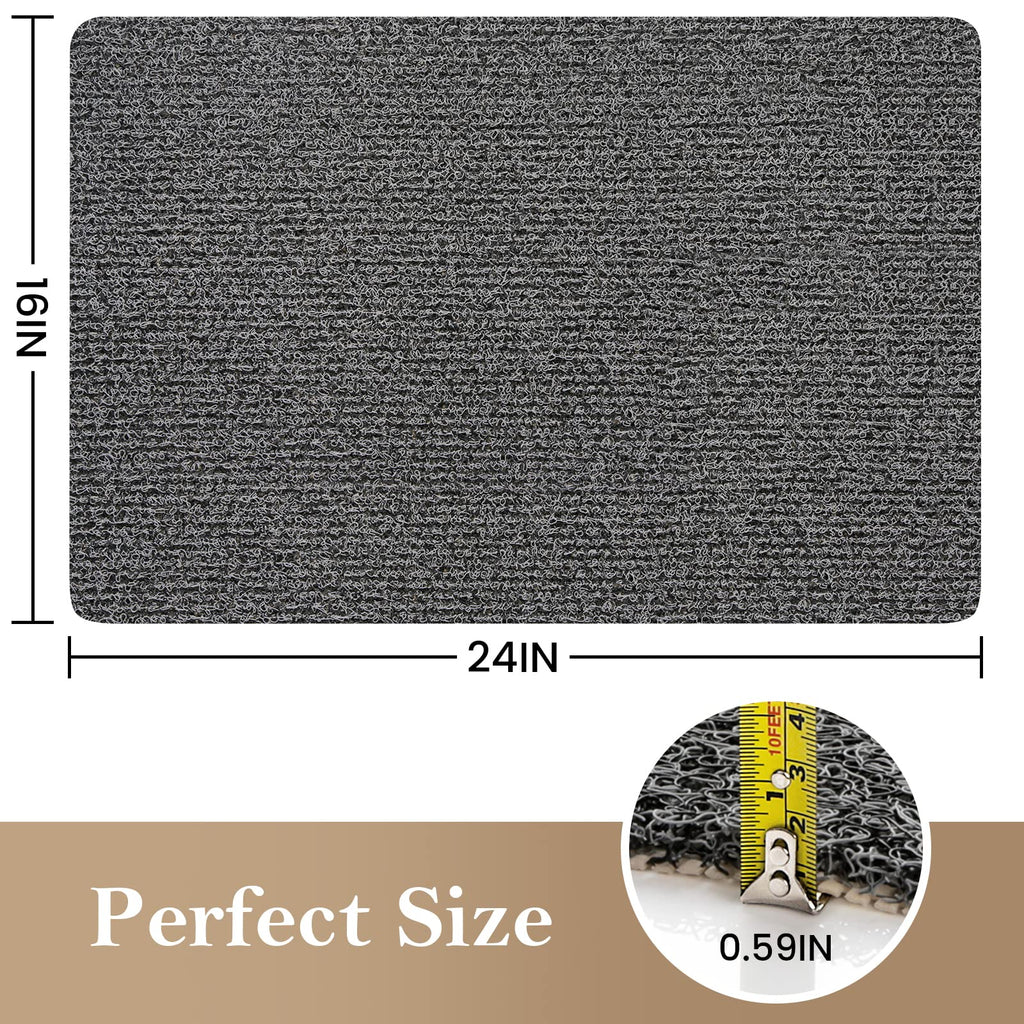 PVC Loofah Shower/Bathtub Mat Non-Slip, 24x16 inch, Soft Tub Mat with Drain, for Tub and Bathroom,Quick Drying,Grey