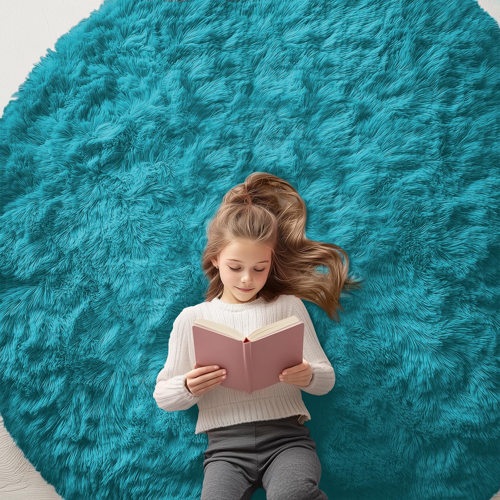 OLANLY Area Rugs for Living Room Bedroom, Machine Washable 4x5.9 ft Soft Fluffy Shaggy Bedside Rug, Indoor Floor Carpet for Kids Girls and Boys, Dorms, Nursery Rooms, Home Decor Aesthetic, Grey