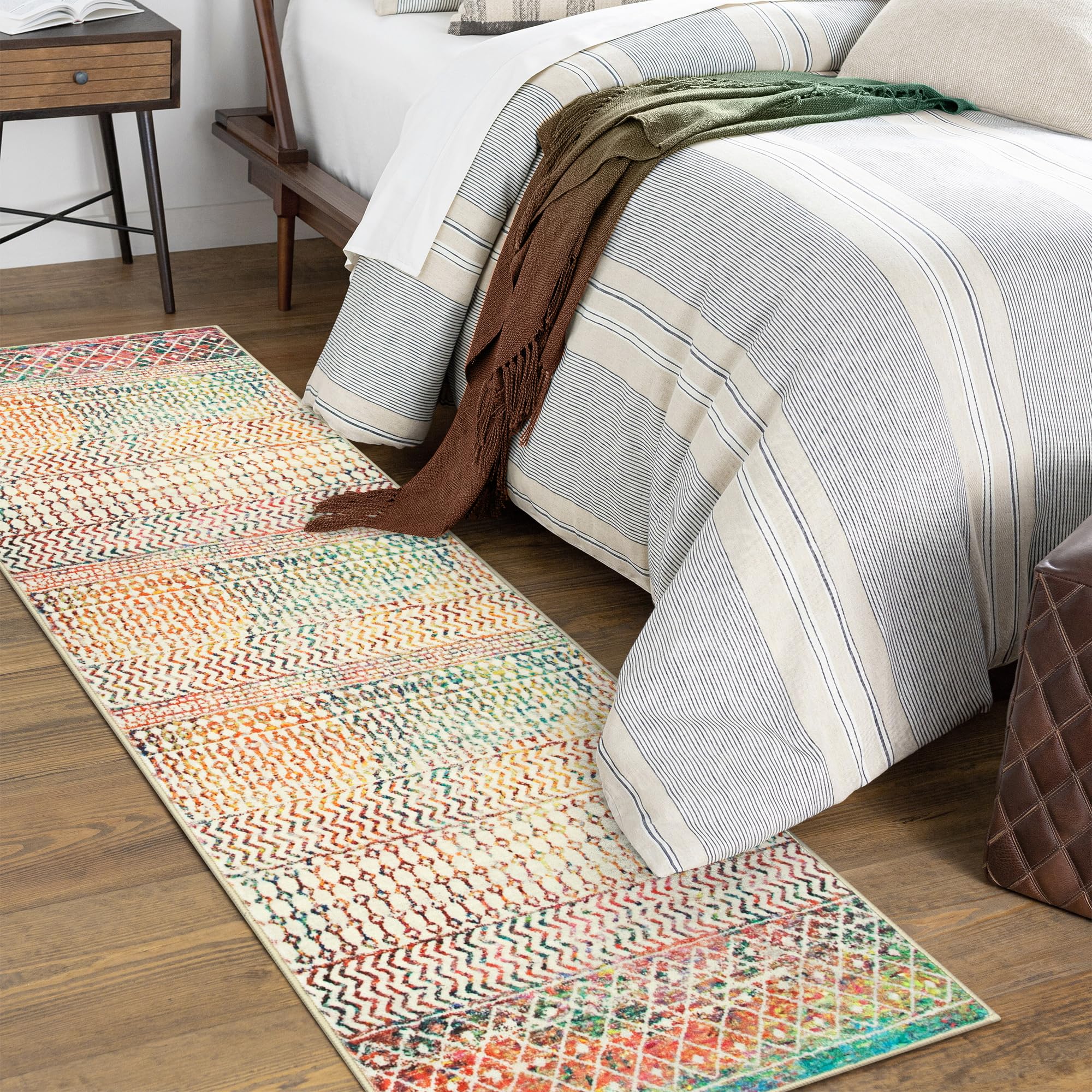Moroccan Washable Rugs, 2x3 Light Grey Rug Non-Slip Small Distressed Entryway Rugs, Soft Low-Pile Bedroom Rug Indoor Doormat Carpet for Entryway Kitchen Bathroom