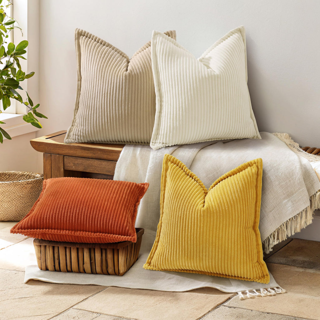 Cream White Throw Pillow Covers