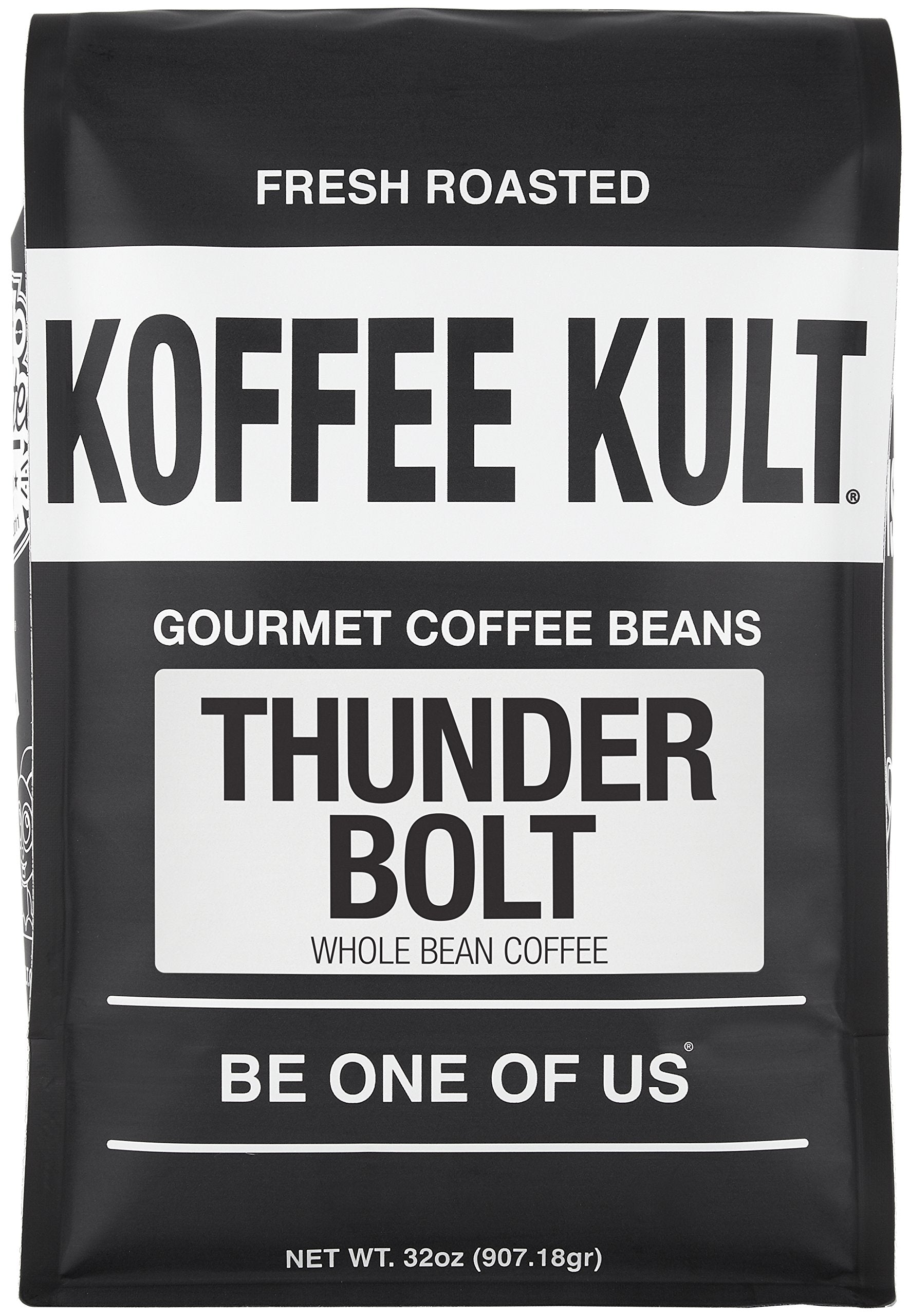 Koffee Kult Dark Roast Whole Bean Coffee - Small Batch 100% Arabica Gourmet Blend, Smooth and Well Balanced Artisan Roasted in 32oz Resealable Package