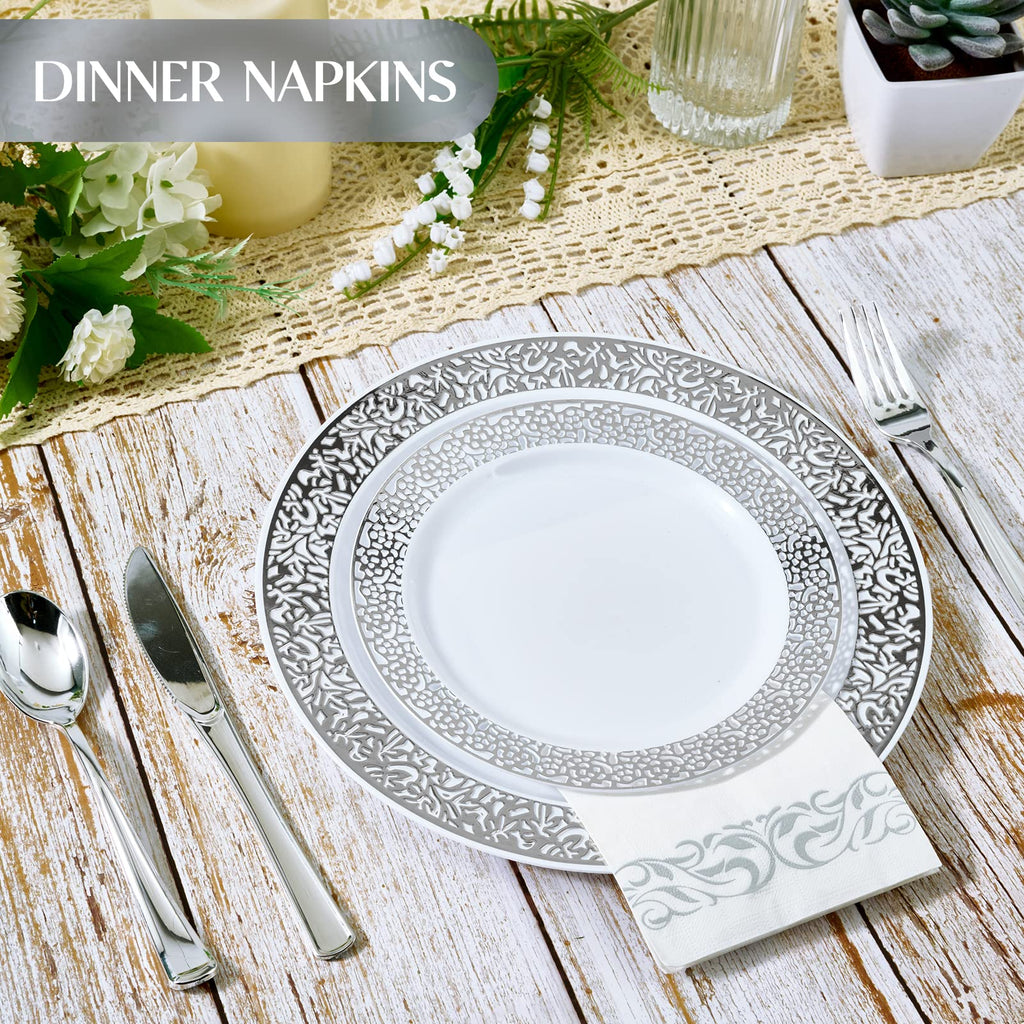 Vplus 200 Pack Paper Napkins Guest Towels Disposable Premium Quality 3-ply Dinner Napkins Disposable Soft, Absorbent, Perfect for Kitchen, Wedding, Parties, Dinners or Events (Gold)