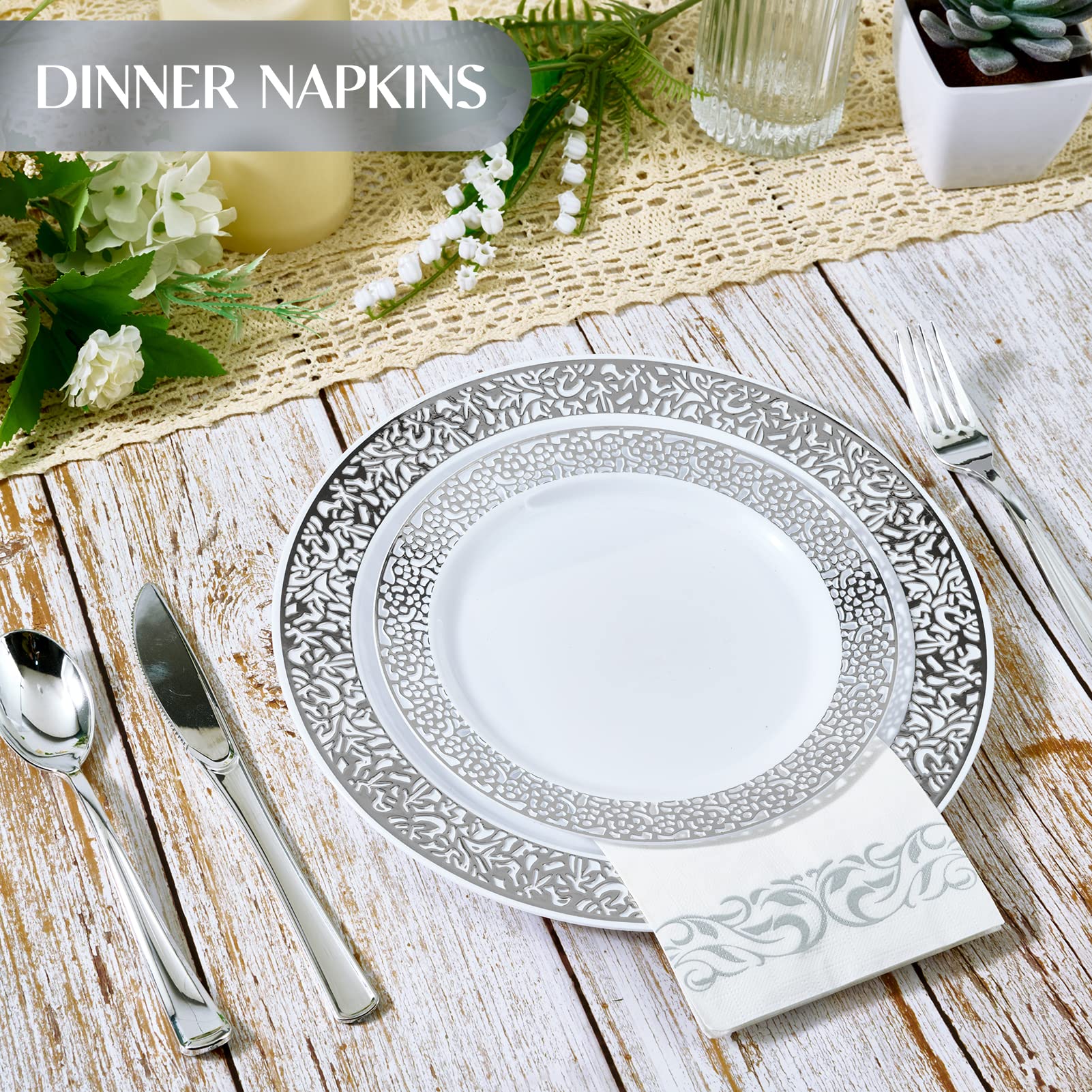 Vplus 200 Pack Paper Napkins Guest Towels Disposable Premium Quality 3-ply Dinner Napkins Disposable Soft, Absorbent, Perfect for Kitchen, Wedding, Parties, Dinners or Events (Gold)