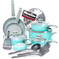 Mueller Pots and Pans Set 17-Piece, Ultra-Clad Pro Stainless Steel Cookware Set, Ergonomic EverCool Handle, Induction Cookware, Includes Saucepans, Skillets, Dutch Oven, Stockpot, Steamer For Cooking